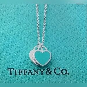 Tiffany & Co. Silver and Blue Heart Necklace